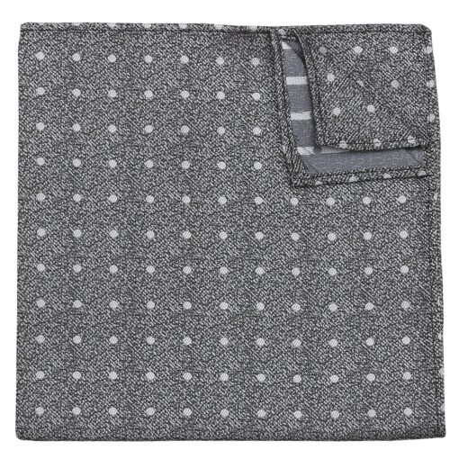 Grey Melange Polka Dot Pocket Square