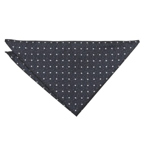 Navy Blue Melange Polka Dot Pocket Square