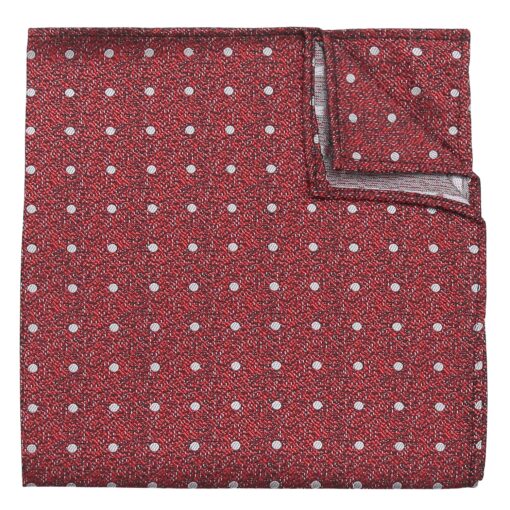 Red Melange Polka Dot Pocket Square