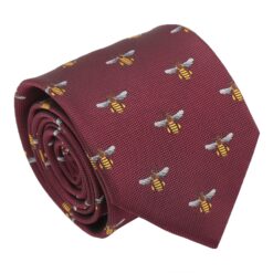 Navy Bee Embroidered Tie
