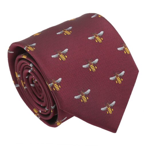 Navy Bee Embroidered Tie