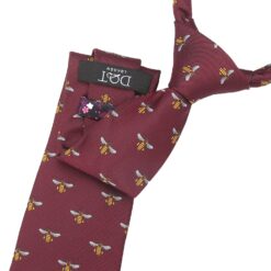 Navy Bee Embroidered Tie