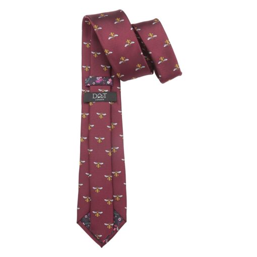 Navy Bee Embroidered Tie