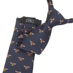 Navy Bee Embroidered Tie