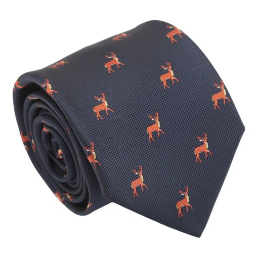 Navy Bee Embroidered Tie