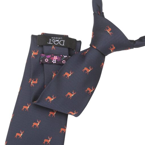 Navy Bee Embroidered Tie