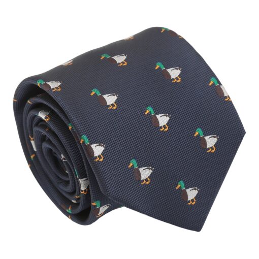 Navy Bee Embroidered Tie