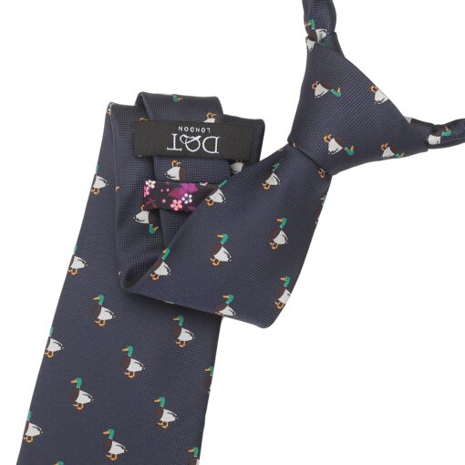 Navy Bee Embroidered Tie