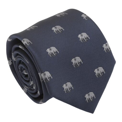 Navy Bee Embroidered Tie