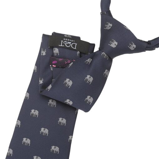 Navy Bee Embroidered Tie