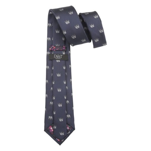 Navy Bee Embroidered Tie