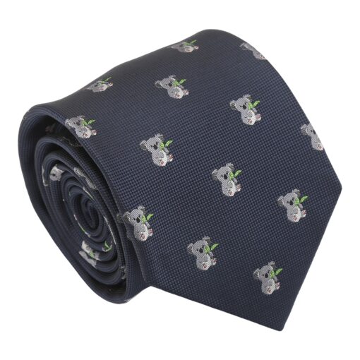 Navy Bee Embroidered Tie