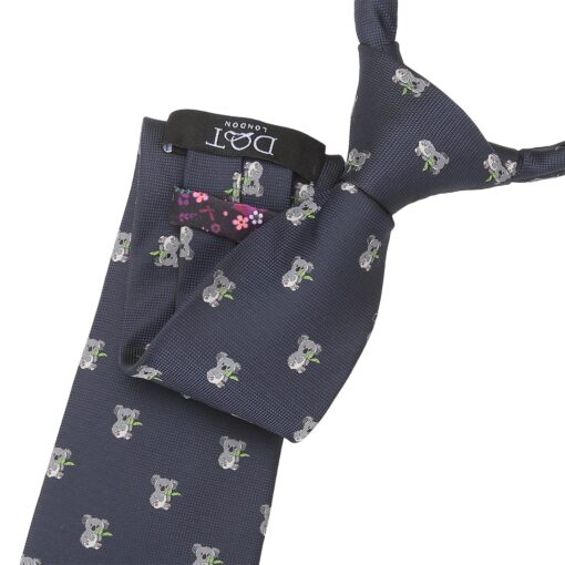Navy Bee Embroidered Tie