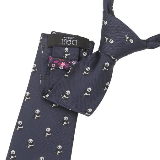 Navy Bee Embroidered Tie