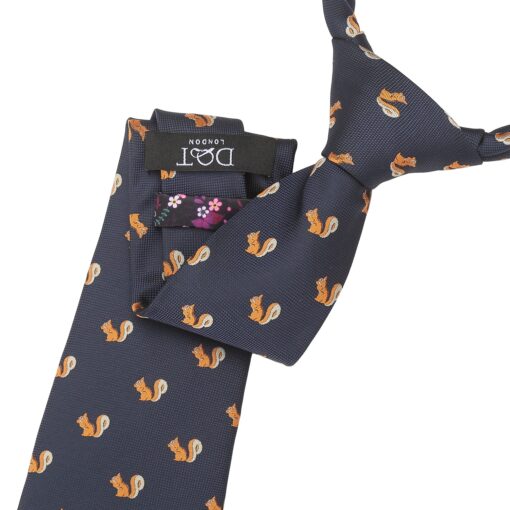 Navy Bee Embroidered Tie