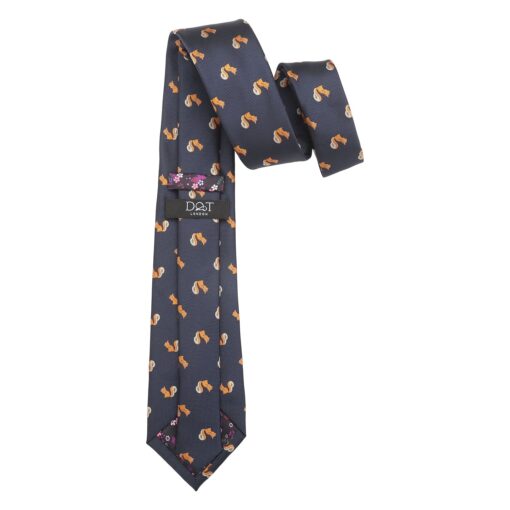 Navy Bee Embroidered Tie