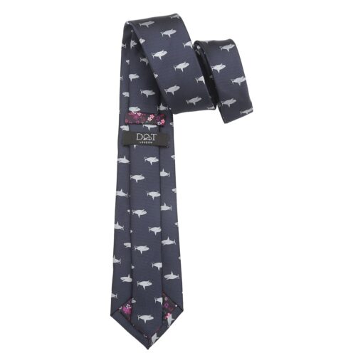 Navy Bee Embroidered Tie