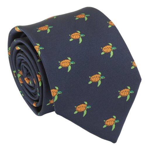 Navy Bee Embroidered Tie