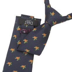 Navy Bee Embroidered Tie