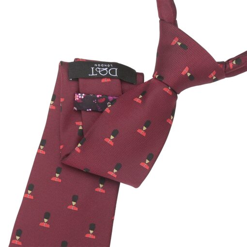 Burgundy King's Guard Embroidered Tie