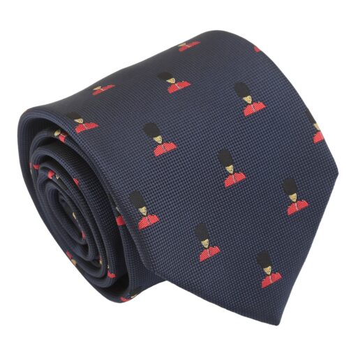 Navy King's Guard Embroidered Tie