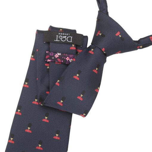 Navy King's Guard Embroidered Tie