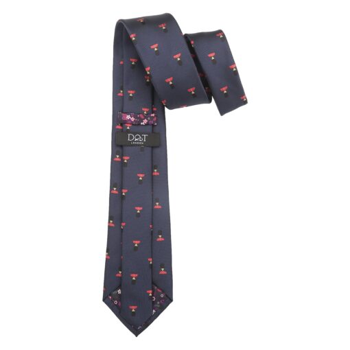 Navy King's Guard Embroidered Tie
