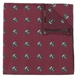 Burgundy Black Taxi Cab Embroidered Pocket Square