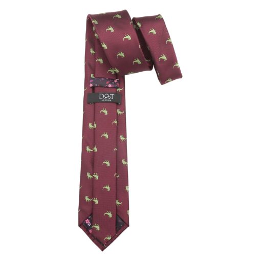 Navy Blue T-Rex Dinosaur Embroidered Tie