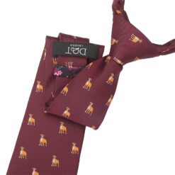 Burgundy Boxer Dog Embroidered Tie