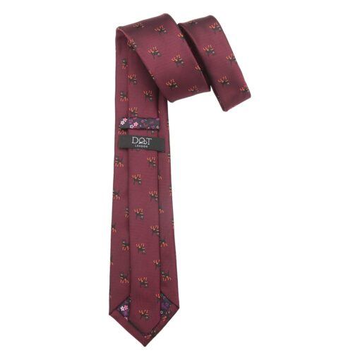 Burgundy Rottweiler Dog Embroidered Tie