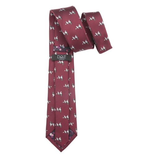 Burgundy English Springer Spaniel Dog Embroidered Tie