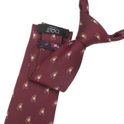 Burgundy Staffordshire Bull Terrier Dog Embroidered Tie