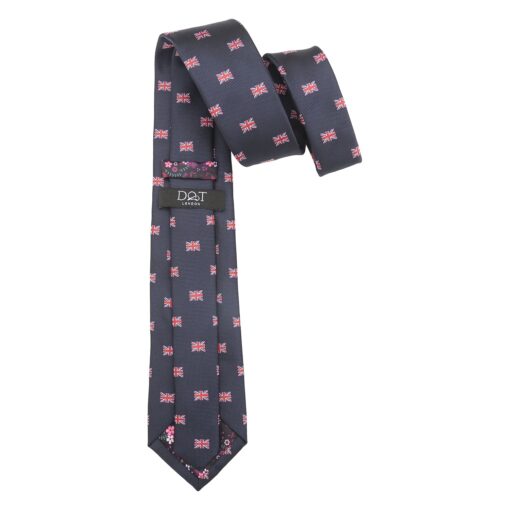 Black British Union Jack Flag Embroidered Tie