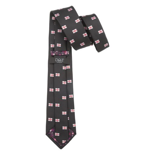 Black St Georges Flag Embroidered Tie