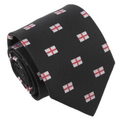 Black St Georges Flag Embroidered Tie