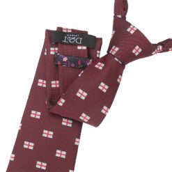 Burgundy St Georges Flag Embroidered Tie