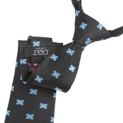Black Scottish Flag Embroidered Tie