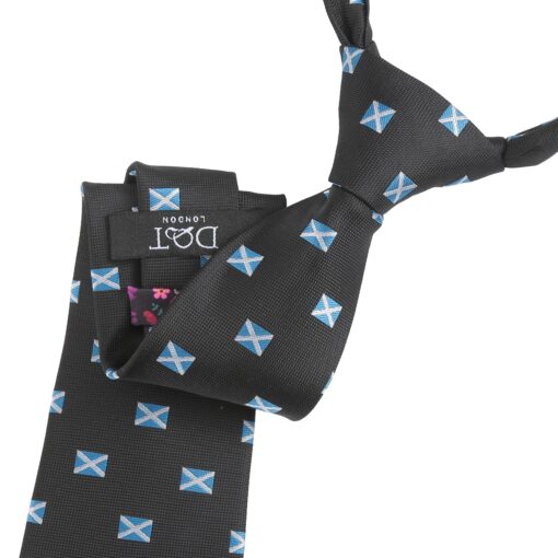 Black Scottish Flag Embroidered Tie