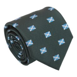 Emerald Green Scottish Flag Embroidered Tie
