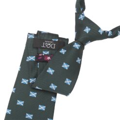 Emerald Green Scottish Flag Embroidered Tie