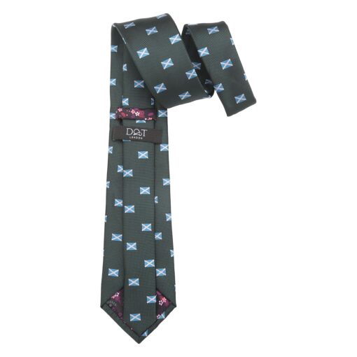 Emerald Green Scottish Flag Embroidered Tie