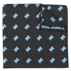 Black Scottish Flag Embroidered Pocket Square