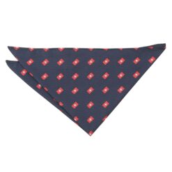 Navy Blue Swiss Flag Embroidered Pocket Square
