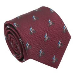 Burgundy Cycling Sports Embroidered Tie