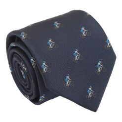 Navy Blue Cycling Sports Embroidered Tie