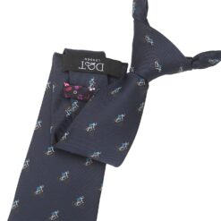 Navy Blue Cycling Sports Embroidered Tie
