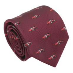 Burgundy Racing Car Sports Embroidered Tie