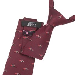 Burgundy Racing Car Sports Embroidered Tie