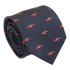 Navy Blue Racing Car Sports Embroidered Tie